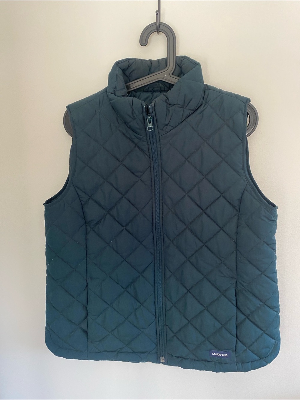 Lands' End Quilted Women’s Vest in Forest Green